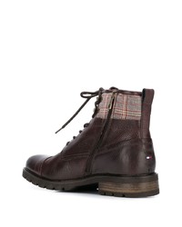 Tommy Hilfiger Plaid Patch Ankle Boots