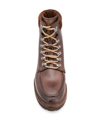 Brunello Cucinelli Round Toe Lace Up Boots