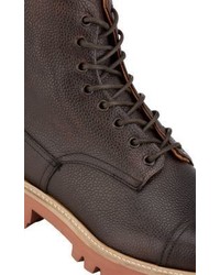 Barneys New York Scotch Grained Cap Toe Boots Brown Size 7