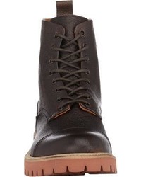 Barneys New York Scotch Grained Cap Toe Boots Brown Size 7