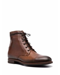 Scarosso Shearling Lined Lace Up Leather Boots