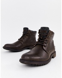 Burton Menswear Worker Boots In Brown