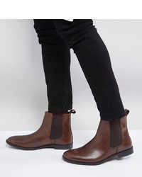 ASOS DESIGN Asos Wide Fit Chelsea Boots In Brown Leather