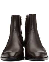Saint Laurent Black Wyatt Zipped Boots