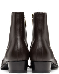 Saint Laurent Black Wyatt Zipped Boots