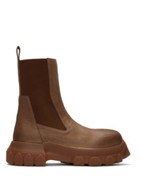 Rick Owens Brown Bozo Tractor Beatles Chelsea Boots