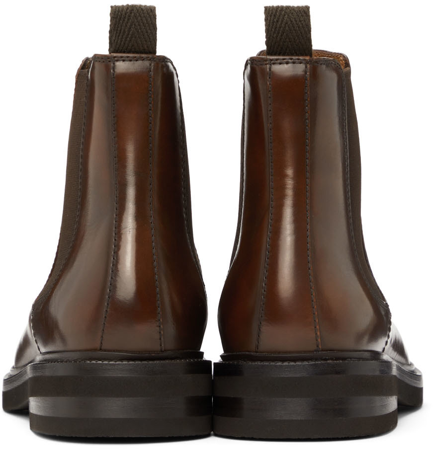 Brunello Cucinelli Brown Buffed Leather Chelsea Boots, $1,195 | SSENSE ...