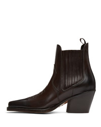 DSQUARED2 Brown Embroidered Cowboy Boots