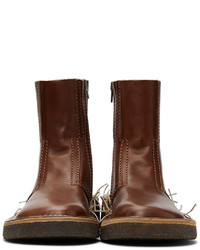 Acne Studios Brown Knotted Ankle Boots