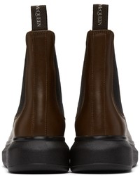 Alexander McQueen Brown Leather Chelsea Boots