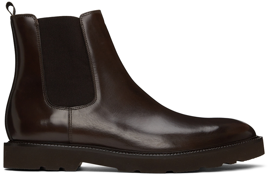 Paul Smith Brown Leather Linton Boots, $575 | SSENSE | Lookastic