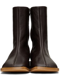 Situationist Brown Leather Zip Up Boots
