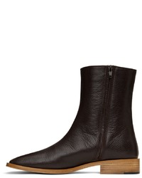 Situationist Brown Leather Zip Up Boots