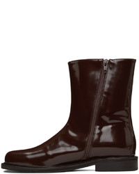 LE17SEPTEMBRE Brown Patent Leather Boots