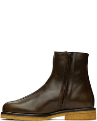 Lemaire Brown Piped Chelsea Boots