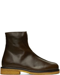Lemaire Brown Piped Chelsea Boots