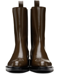 Dries Van Noten Brown Polished Leather Chelsea Boots