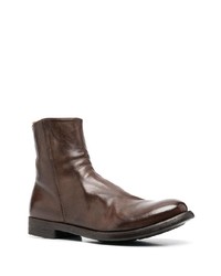 Officine Creative Brushed Side Zip Ankle Boots