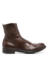 Officine Creative Brushed Side Zip Ankle Boots