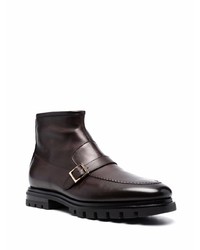 Santoni Buckle Detail Leather Ankle Boots