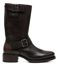 DSQUARED2 Buckle Detail Mid Calf Leather Boots