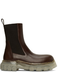 Rick Owens Burgundy Beatle Bozo Tractor Boots