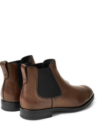 Tod's Burnished Leather Chelsea Boots