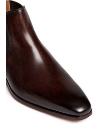Magnanni Burnished Leather Chelsea Boots