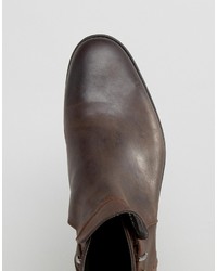 Asos Chelsea Boots In Brown Leather