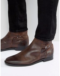 Asos Chelsea Boots In Brown Leather