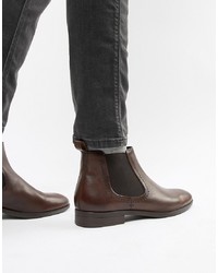 Pier One Chelsea Boots In Brown Leather