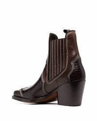 DSQUARED2 Leather Ankle Cowboy Boots