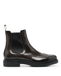 Santoni Perforated Leather Ankle Boots