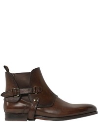 Santoni Belted Leather Chelsea Boots