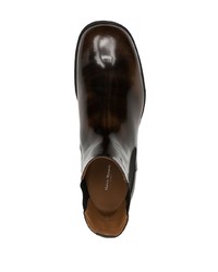 Maison Margiela Square Toe Leather Ankle Boots