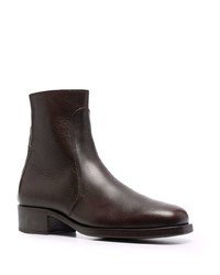 Lemaire Zipped Ankle Length Leather Boots