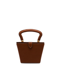 Staud Brown Sadie Mini Structured Leather Bag