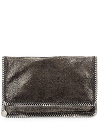 Stella McCartney Falabella Fold Over Evening Clutch Bag Gray