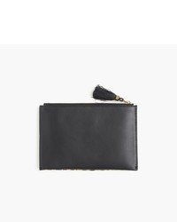J.Crew Medium Pouch In Calf Hair And Leather