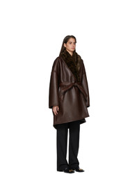 Balenciaga Brown Cropped Cocoon Coat