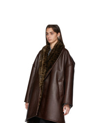 Balenciaga Brown Cropped Cocoon Coat