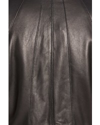 Ellen Tracy Zip Front Genuine Leather Coat