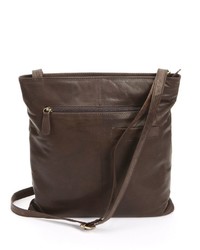 Rr Leather Double Pocket Leather Crossbody Bag