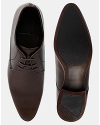 Asos Brand Derby Shoes In Leather