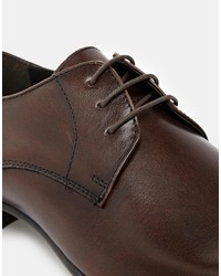 Asos Brand Derby Shoes In Leather