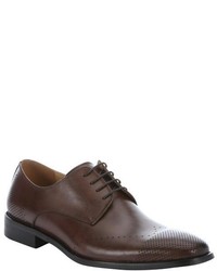 Kenneth Cole Reaction Brown Leather Fill The Shoes Perforated Cap Toe Oxfords