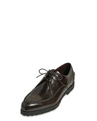 Brushed Leather Derby Lace Up Shoes