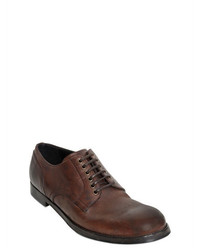 Dolce & Gabbana Siracusa Stone Wash Leather Derby Shoes