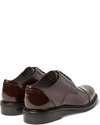 Loewe Polished Leather Cap Toe Derby Shoes