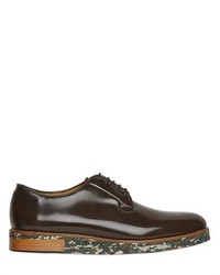 Polished Leather Derby Lace Up Shoes